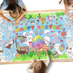 Gatherfun Easter Party Activity Poster - 31.5 x 72 Inches,Easter -Themed Party, Versatile Paper Coloring Banner/Table Cover for School Parties and Special Events Decoration