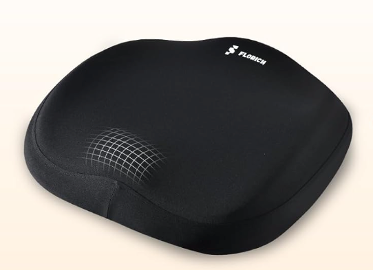 FLORICH Car Seat Cushion and Lumbar Support, Pillow Sciatica & Back & Tailbone Pain Relief Cushion for Car Seat Driving, Black