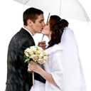 Saintrygo 20 Pack White Wedding Umbrellas with J Hook Handle Windproof Stick Umbrellas Large Bubble Umbrella for Adults Kids Rain