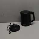 Dezin 0.8L Electric Kettle, Small Electric Kettle with Double Wall Construction, 304 Stainless Steel Electric Tea Kettle for Business Trip, Portable Travel Kettle with Auto Shut-Off (Without Cup) (Black)