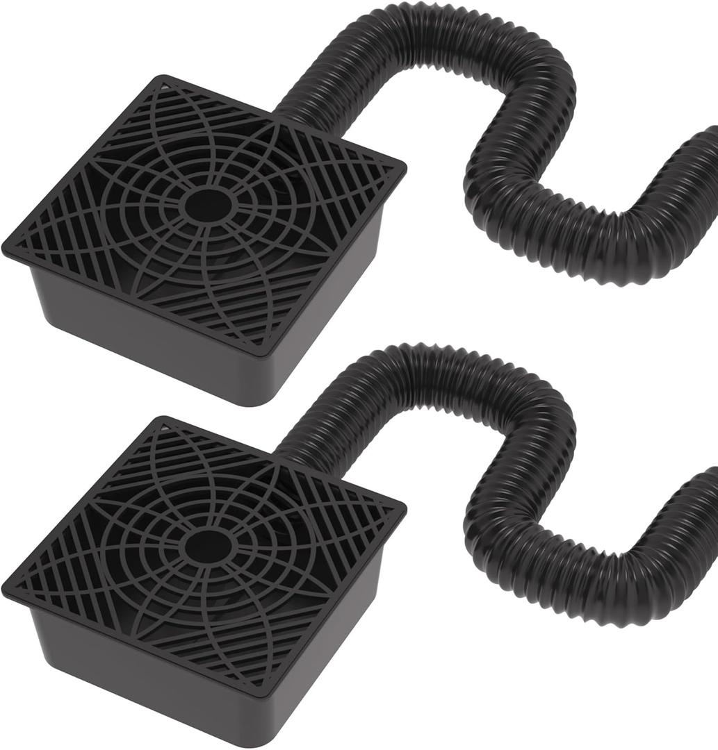 2 Pack Gutter Downspout Extensions,Catch Basin Low Profile Downspout Extender | No Deep Dig Catch Basin, Flexible Pipe Extension to 5.1ft, Protect House Foundation