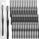 Tessco 500 Pcs Disposable Toothbrushes Individually Wrapped Soft Bristle Tooth Brush Set Travel Toothbrushes Bulk for Adults Oral Hygiene Dental Care Camping Guestroom Hotel(Black)