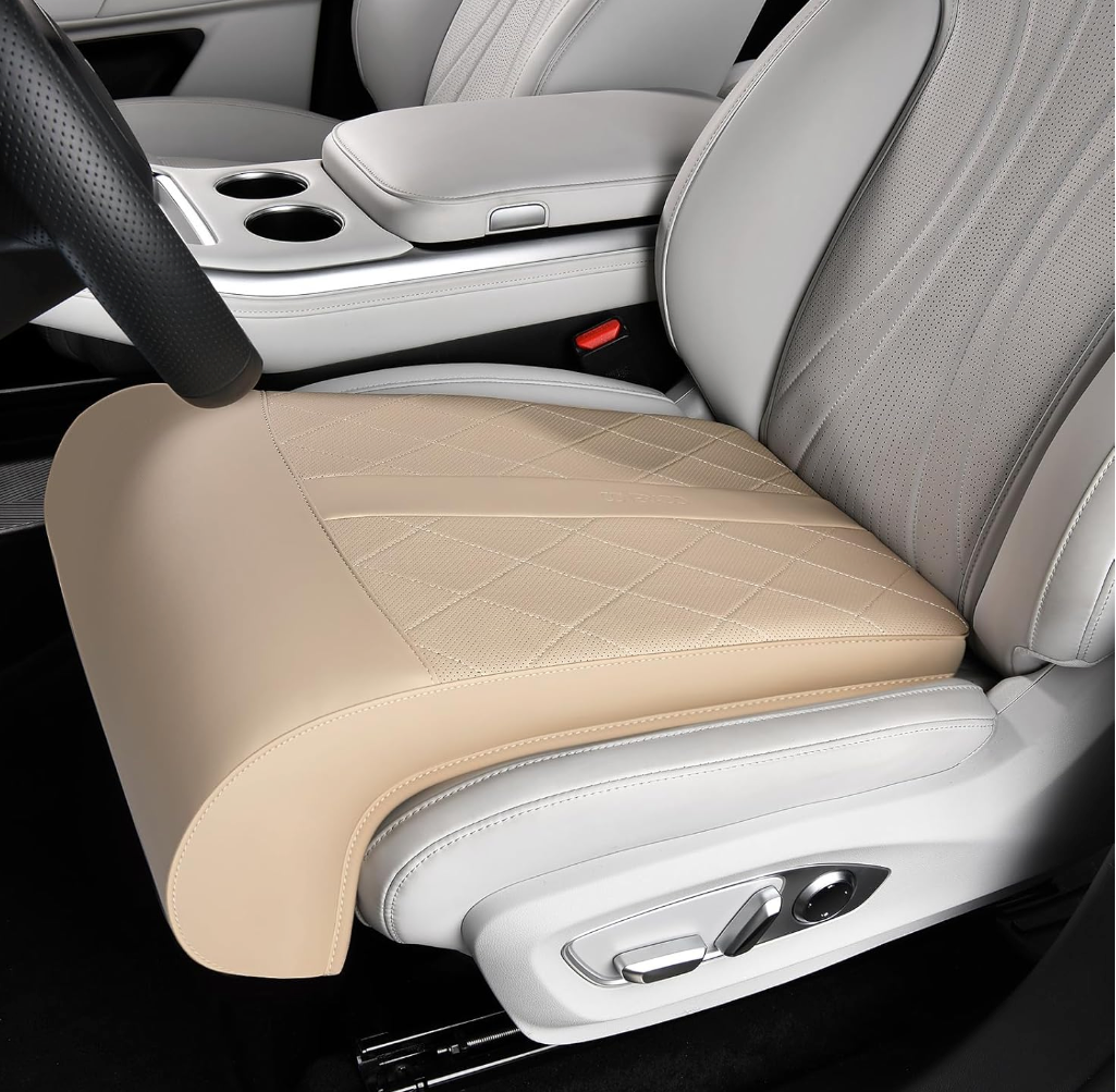 Coverado Car Seat Extender Leg Support, Leather Leg Support Cushion, Car Leg Extender Cushions for Long Driving, Waterproof Car Seat Cushions Leg Rest Pad Universal Fit for Most Car Seat