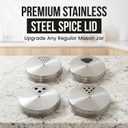 Mason Jar Spice Shaker Lids Stainless Steel 6 Pack Adjustable Spice Lids for Mason Jars Wide Mouth Seasoning Salt Pepper Dispenser Tops for Ball Canning Jars