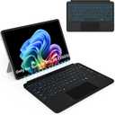 Keyboard for Microsoft Surface Pro 12 inch (2025), Bluetooth Wireless Magnetic Keyboard with Multi-Touch Trackpad, Rechargeable Battery, 7-Color Backlit, Smart Sleep/Wake (Black)