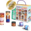 32-Piece Multiracial Magnetic Family Play Set  Wooden Diversity Building Blocks for Kids  Multicultural Puzzles & SEL Toy for Toddlers & Children