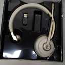 Wireless Headset with Microphone Noise Cancelling, 5.0 Bluetooth Headset with Mic Mute & USB Dongle, Wireless Headphones for Cell Phone PC Computer Call Center Office Teams Work Meetings (Champagne Gold & White)