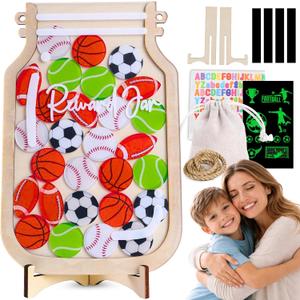 Premium 30PCS Magnetic Reward jar Classroom Behavior Chart for Kids at Home Potty Chore Training Children Class System Toddlers Boys Growth prizes Toys Sticker Responsibility incentives Multiple Wide