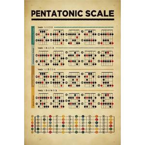 Starotore Music Beginners Reference Guide Canvas Prints Wall Art Pentatonic Scale Frameless Posters Wall Decor For Bedroom Bathroom Garden Home Living Room Classroom Room Decor 12x16Inches (16L" x 12W")
