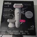 Braun Epilator Silk-pil 9, Hair Removal Device, Women Shaver & Trimmer, Pivoting Head, Wet and Dry Epilator, Includes Shaver Head and Trimmer Comb, SES9-030