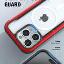 RAPTIC Shield Magnetic for iPhone 15 Pro Case, Compatible with MagSafe, Shockproof Protective Clear Case, Military Grade 10ft Drop Tested, Durable Aluminum Frame, 6.1 inch, Red