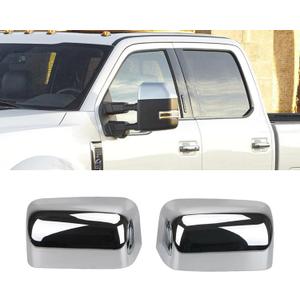 AUCERAMIC Mirror Cover Caps Fit for 2008-2016 Ford F-250 F-350 F-450 F-550 Super Duty, 2PCS Half Chrome Mirror Caps