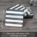 Thirstystone Marble Black & White Striped Coasters with Protective Cork Backing 4" Square Absorbent, Artistic, Elegant