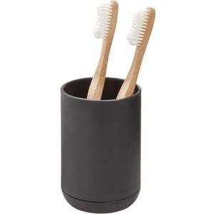 iDesign Toothbrush Holder for Normal Toothbrushes, Spin Brushes, and Toothpaste, The Cade Collection - 3" x 3" x 4. 5", Matte Black