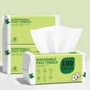 Disposable Face Towels 300 Count, Biodegradable Ultra Soft & Thick Facial Towels for Sensitive Skin, Lint-Free Makeup Remover Dry Wipes, Multi-Purpose Cleansing Towelettes for Face Wipes, Skincare