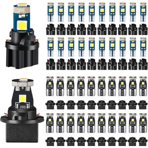 40 Pieces T5 T10 LED Bulbs Dash Lights with Twist Socket Instrument Dashboard LED Bulbs for Interior Car Lights Dashboard Instrument Panel Gauge Cluster Indicator Map Dome (White)