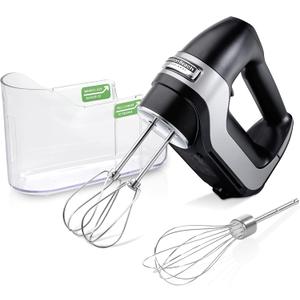 Hamilton Beach Professional 5-Speed Electric Hand Mixer with High-Performance DC Motor, Slow Start, Snap-On Storage Case, Stainless Steel Beaters & Whisk, Black (62651)