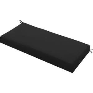 Outdoor Bench Cushion Waterproof 45"x18" Fade-Resistant Patio Furniture Cushion with Ties for Porch Swing, Loveseat, or Indoor Bench Replacement, Black