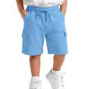 VhicPlevo Toddler Baby Boys' Cargo Shorts, Baby Blue, 4 T (Blue)