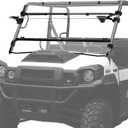 Flip Windshield for Kawasaki Mule Pro, 3-In-1 Scratch Resistant Front Full Windshield Polycarbonate Windscreen for Kawasaki Mule Pro FXT FX DXT DX 2015-2025 Accessories, Multi-Stage Design