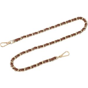 uxcell Purse Chain Strap, 24" Leather Iron Flat Chain Strap Handbag Chains Purse Straps for Shoulder Bags Replacement Strap (Dark Brown Strap + Gold Chain) uxcell Purse Chain Strap, 24" Leather Iron Flat Chain Strap Handbag Chains Purse Straps for Shoulder Bags Replacement Strap (Dark Brown Strap + Gold Chain)