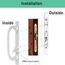 Keyed Offset Center Sliding Patio Door Handleset With Mortise And Keeper Assembly 45°Keyway, 3-15/16" H.C., NonHandle Used For 1-3/8" To 2" Thick Sliding Glass Door & Patio Door (White),Zinc Alloy