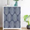 Fititem 393inL 17.3inW Blue Peel and Stick Wallpaper Coastal Boho Blue Contact Paper Cabinets Ocean Beach Modern Contact Paper Removable Self-Adhesive Waterproof Wallpaper for Bathroom Bedroom Dark