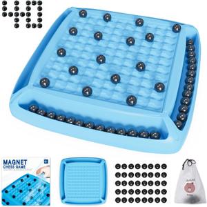 Magnet Game, Board Game for Kids 8-12, Magnetic Game Chess Set for Kids and Adults Family and Friend Games Night, Magnet Chess Game 40 Pieces, 2-4 Players (Cyan)
