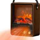 Shinic Portable Fireplace Heater for Indoor Use,1500W Fireplace Space Heater with Thermostat, Realistic 3D Flame & Crackling Sound, ETL Listed Home Office (Walnut)