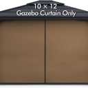 Gazebo Universal Replacement Privacy Curtain - Wonwon Privacy Panel Canopy Side Wall with Zipper for 10' x 12' Outdoor Gazebo (Brown)