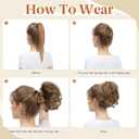 Claw Clip Short Ponytail Messy Bun Hair Piece Bendable Hair Branch Extensions Fluffy Wavy Curly Synthetic Versatile Coffee Brown Hairpieces