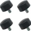 FDXGYH 4 Pcs End Cap Finials for Curtain Rods 3/4" Curtain Rod End Caps Cylindrical Drapery Rod Finials with M6 Screws (Black)