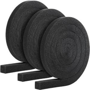 3 Roll 240'' L Air Conditioner Foam Strip Foam Weather Stripping 1 X 1 Inch Non Adhesive Insulating Strip High Resilience Weatherseal Tape Energy Saving for Window Door Summer