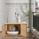 Cat Litter Box Enclosure Furniture, Rattan Litter Box Cover