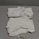 jinchan Linen Pinch Pleated Kitchen Curtains 24 Inch 2 Panels, Natural Linen Tier Curtains Back Tab Beige Farmhouse Cafe, Light Filtering Small Window Drapes for Bathroom Laundry Room Off White