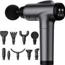 Massage Gun Deep Tissue, Handheld Electric Muscle Massager, High Intensity Percussion Massage Device for Pain Relief with 9 Attachments & 30 Speed(Grey)