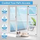 Vertical Cat Door for Window, Fits 31"-42" Height Window, 2-Min Install | Aluminum Frame + HD Glass | Weatherproof Design | Magnetic Closure Window Cat Door Insert, Adjustable Pet Door Window for Cats