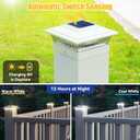 APONUO Solar Post Lights Outdoor, 2 Lighting Modes 16 LEDs Solar Post Cap Lights for 4x4 5x5 6x6 Vinyl Wooden Posts Waterproof Fence Posts Light Solar Powered for Deck/Fence/Porch (White,12 Pack)