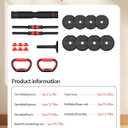 Adjustable Dumbbells,20/30/40/60/80lbs Free Weight Set with Connector, 4 in1 Dumbbells Set Used as Barbell/Kettlebells/Push up Stand, Fitness Workout Equipment for Home Gym for Youth,Women/Men