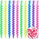 100 Pcs Heatless Spiral Curl Rods & Clips Kit - Plastic Perm Curlers for Long Hair, Random Colors