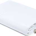 Royale Linens 100% Organic Cotton King Flat Sheet Only - Super Soft - Percale Top Sheets - King Flat Sheet Sold Separately - Breathable, Cool & Crisp White Sheets Only (105" x 102", White)