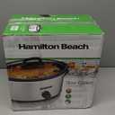 Hamilton Beach 6-Quart Slow Cooker with 3 Cooking Settings, Dishwasher-Safe Stoneware Crock & Glass Lid, Silver (33665G)
