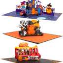 Magic Ants Halloween Pop Up Cards 3 Pack  Haunted House, Pumpkin Graveyard, and Food Truck  3D Greeting Cards with Envelopes and Notecards for Kids, Adults, Halloween Birthday & Trick or Treat Gift