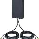 Eightwood 4G LTE + WiFi 6E MIMO Antenna with Dual SMA & RP-SMA Connectors,600MHz-6000MHz Wide Band, Adhesive Mount Antenna with 9.8ft Cable for Industrial Cellular Router, CPE, IoT Gateway, Hotspot