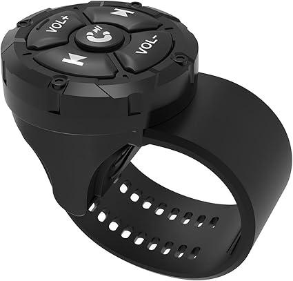 Bluetooth Media Button Remote, Waterproof Wireless Music Controller for Car, Bike, Motorcycle, Steering Wheel Control Button Compatible for iPhone/Android PhoneBlack