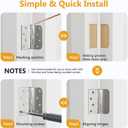 Luxbaro 3 Pack Brushed Nickel Door Hinges 4 Inch, Exterior Door Hinges with Square & 5/8" Radius, Removable Pin, Perfect for Heavy-Duty Front & Back Door, Antirust & No Squeaks