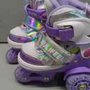 SULIFEEL Rainbow Unicorn 4 Size Adjustable Light up Roller Skates for Girls Boys for Kids (X-Small - Toddler, Z Toddler Purple)