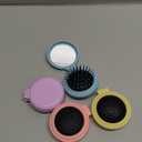 cobee 4 Pcs Folding Travel Hair Brushes with Mirror, Compact Folding Pocket Mirror Combs Round Hair Massage Comb Colourful Mini Mirrors Comb for Women(Yellow, Blue, Purple, Pink)
