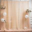 20x10 Champagne Tulle Backdrop Curtains for Parties, Sheer Backdrop Curtain Wedding Photo Backdrop Drapes for Baby Shower Photography Birthday Party