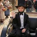 Gortykor Kids Abraham Lincoln Costume California Costumes for Boys Presidents Day Halloween Cosplay Costume (12-14 Years)